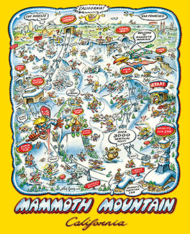 Mammoth Mountain ski resort Cartoon map